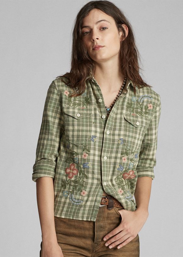 Camisa Ralph Lauren Floral Embroidered Mulher 30279-CXOF